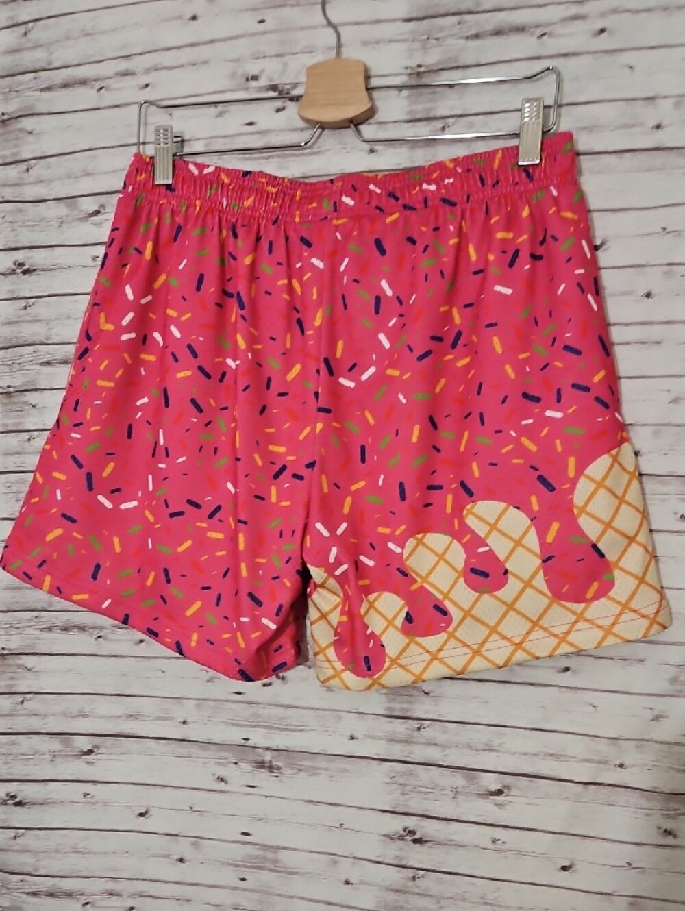 Men's Athletic Shorts — Pink Sprinkle Ice Cream Print - Picture 6 of 9